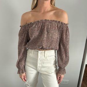 Leopard off the shoulder Blouse